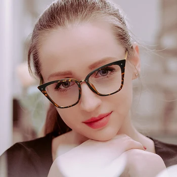 2021 Új Divat Szexi Leopárd Macska Szeme Anti-kék Szemüveg Nők Vintage Optikai Átlátszó Szemüveg Keret Női Szemüveg