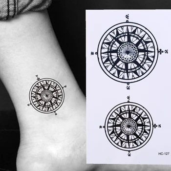 Fekete Butler Szerződés Szimbólum Iránytű Tatto Matricák Flash Tetoválás Hamis Tetoválás A Férfiak A Nők Vízálló Ideiglenes Tetoválás Matrica