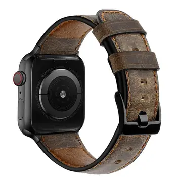 Szíj Apple nézni zenekar 40mm 44mm 42mm 38mm öv Retro Tehén Bőr watchband a karkötő iWatch sorozat 5 4 3 SE 6 7 41/45mm