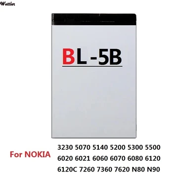 1DB 890mAh BL-5B BL5B Lítium-Li-Po Akkumulátor Nokia N83 N80 6120 6230 5200 3220 3230 5140 7360 5200 5208 Csere akkumulátor