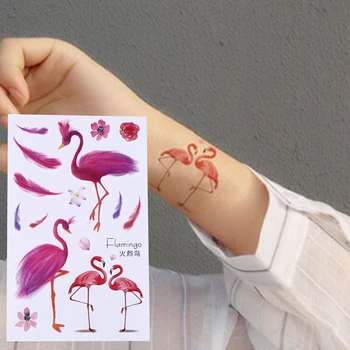 Király Vízálló Ideiglenes Flamingók Tatto Matrica Minta FireTotem Tetoválás Matrica Váll Dekoráció Karján Tetoválás Matricák 2