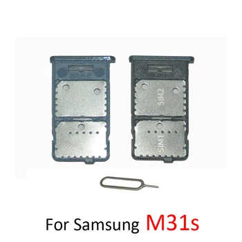 SIM Tálcát tartó Samsung Galaxy M31s M317F M317 Eredeti Új Telefont SIM-Chip SD Kártya Foglalat Foglalat Adapter Fiókban pengekiadóval