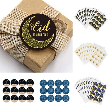Eid Mubarak Kerek Dekorációs Matrica Ramadan Kareem Felkínálja Pecsét Ajándék Matricákat Iszlám Muszlim Eid Al-fitr Dekoráció Otthon