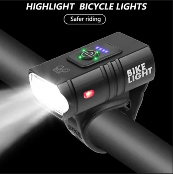Kerékpár Lámpa Esővédő USB Töltés LED Kerékpáros Világítás Első Lámpa, Fényszóró Ultrakönnyű Alumínium Zseblámpa Kerékpár Lámpa