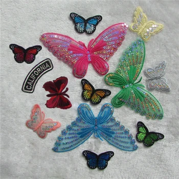 magas minőségű, 14 féle divat pillangó mintás foltok DIY ruha javítás elhelyezett díszítő varrás, kiegészítők, ruha, kalap