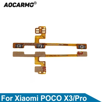 Aocarmo 1DB A Xiaomi POCO X3 Pro x3pro Power On/Off Hangerő Gomb Gomb Flex Kábel Csere Alkatrészek