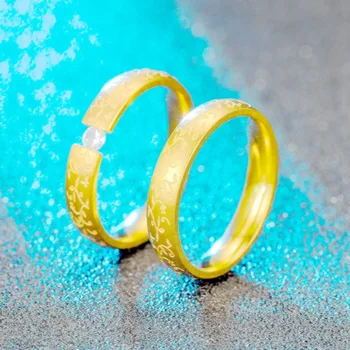 Szexi Esküvői Zenekarok Gyűrűk, Nők, Férfiak, Arany Színű Rozsdamentes Acél Eljegyzési Gyűrű Ékszer
