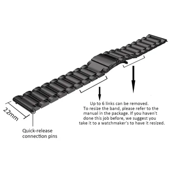 22mm Rozsdamentes Acél Fém Watchband Heveder Zenekar A Huawei Nézni GT3 GT 3 46mm Karkötő Karkötő gt 2 pro GT Futó 46mm Correa 4