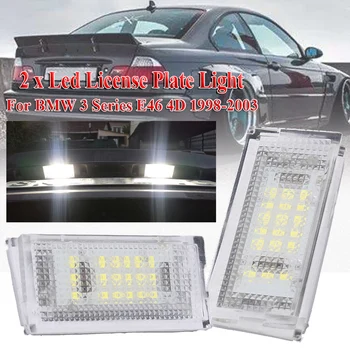 2DB LED Rendszámtábla Fény Canbus Automatikus hátsó Lámpa Fehér LED Izzók BMW 3er E46 4D 1998-2003 Autó Tartozékok Dropshipping