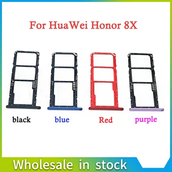 A Huawei Honor 8x mobiltelefon SIM-kártya csatlakozó tálca fekete kék piros lila kártya foglalat kártya tartóját