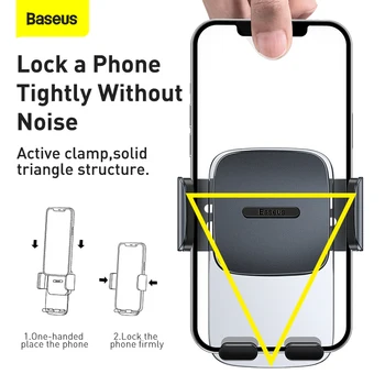 Baseus Gravitáció autótelefon Jogosultja Univerzális Szellőző tartó tartó Automatikus GPS-Mobile Támogatását iPhone Xiaomi Samsung Huawei Samsung 2