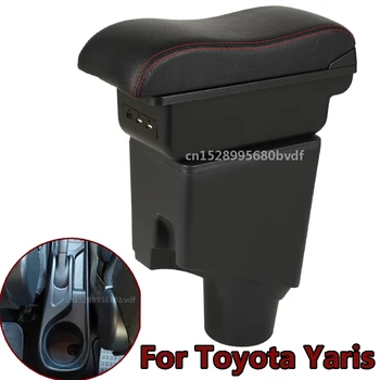 Toyota Yaris Karfa Toyota Yaris hibrid Autó Kartámasz doboz 2019 2020-ig 2015-2021 Utólag alkatrészek Belső Tároló doboz, USB LED