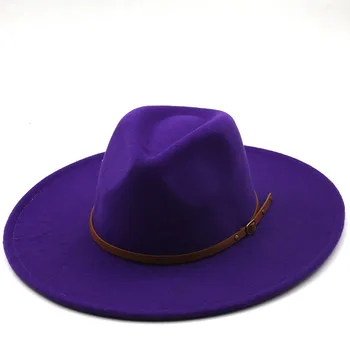 9.5 cm színültig nők fedora unisex sapka kalap egyház jazz kalap parti klub, a férfiak kalapot a nők egyházi fedora kalap nagy karimájú kalap