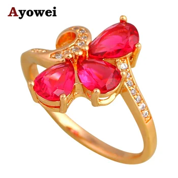 Rose Cirkónium-oxid Design Évforduló Ajándék Arany színű Kristály Divat Ékszerek Kényes Gyűrűk USA sz #5.5#6#7#7.5#8.5#10 JR2132A