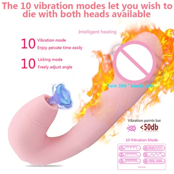 360° - os elforgatás Vibrációs Bugyi Fűtés G-pontot Csikló Vibrátor Klitorisz Szívó Felnőtt Szex Játékok a Meleg a Szívó Mellbimbó Stimulátor 2