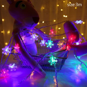 3M Karácsonyi Hópehely Lámpa String Fehér Light Color Light 2 Stílusok Noel Étterem Elrendezés Boldog 2022 Új Év Dekoráció Otthon