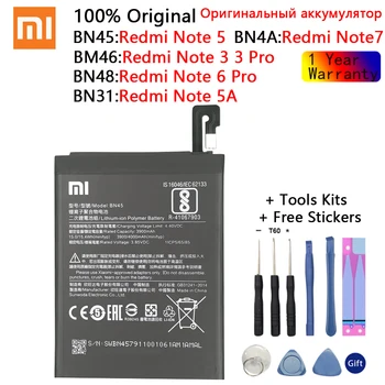 Xiao Mi Eredeti Csere Telefon Akkumulátora A Xiaomi Mi Redmi Megjegyzés A1 3 5 5A Mi 5X 6 7 Y1 Lite S2 Pro Volta akkumulátorok +Eszközök