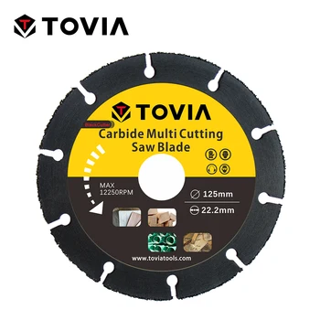TOVIA 125mm Keményfém fűrészlap Multi vágótárcsa Vágás Fa szögekkel Műanyag Sarokcsiszoló körfűrész Tárcsa Fa Vágó