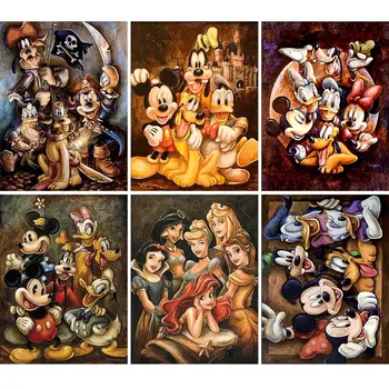 Gyémánt Festmény Disney Rajzfilm Hercegnő Mickey Teljes Négyzet, Kör 5D DIY Art Ajándék Hímzés, keresztszemes Mozaik lakberendezés