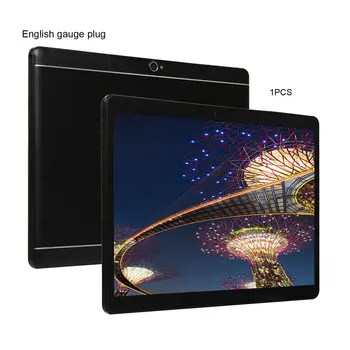 KT107 Kerek Lyuk Tablet 10.1 Hüvelykes HD Nagy Képernyőn Android 8.10 Verzió Divat Hordozható Tabletta 8G+64G Fekete Tablet