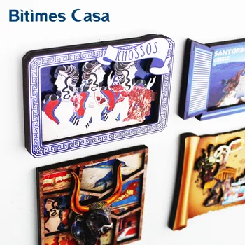 Bitimes Görögország Kultúra 3D Hűtőszekrény Hűtő Mágnesek Olimpia Site Knossos Európai Kulturális Örökség Utazási Szuvenír 4