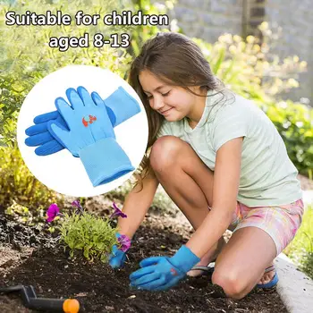 A gyermekek Kertészeti Latex Kesztyű Többcélú Újrafelhasználható Vízálló Védőkesztyű az Udvar DIY Projekt