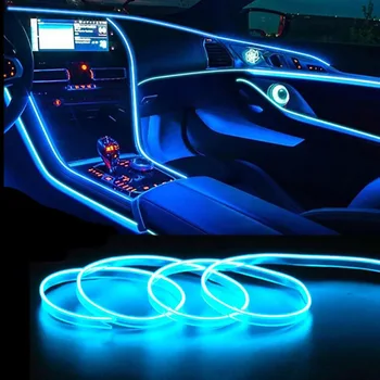 Gépjármű-Hangulat Lámpa Autó Belső Világítás, LED Szalag, Dekorációs Garland drótkötél Cső Vonal rugalmas Neon Fény USB-Meghajtó 1