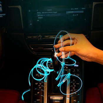 Gépjármű-Hangulat Lámpa Autó Belső Világítás, LED Szalag, Dekorációs Garland drótkötél Cső Vonal rugalmas Neon Fény USB-Meghajtó 2