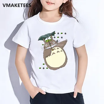A gyerekek Nyári Lányok & Fiúk póló Gyermekek Miyazaki mély kék tengeren Kawaii Totoro Rajzfilm Nyomtatás póló Anime Vicces Baba Ruha,HKP4117