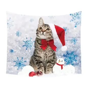 Karácsonyi Hóember Macska Falra Kis Fehér Hippi Kárpitok, a Hálószoba, Nappali, Kollégiumi 1