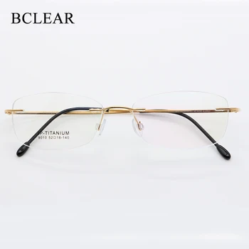 BCLEAR B Titán Szemüveg Keret 2021 Nők Keret nélküli Receptet Tér Szemüveg Keretek Rövidlátás Optikai koreai Szemüveg Fény