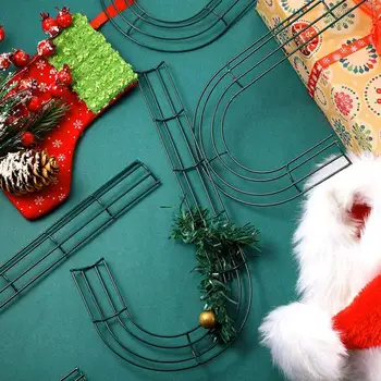 Karácsonyi Koszorú Keret Szilárd Építési Rozsda-bizonyíték Fém Karácsonyi cukorbot Vezeték Koszorú Keret Haza