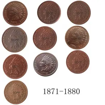 Indiai fej 1871-1880 Év áll Rendelkezésre-Kal Réz Másolás Érmék