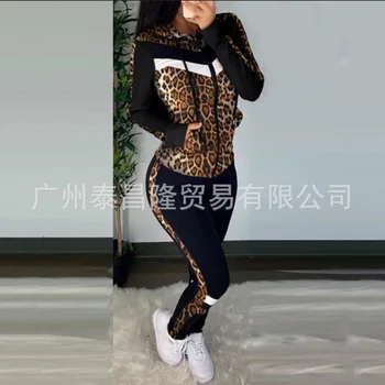 2021 Három darab sportruházat patchwork sport dzseki kapucnis felső leggings szabadidőruha set Női őszi ruházat 5