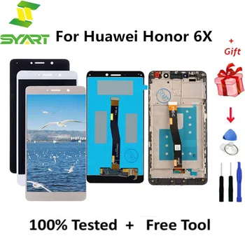 AAA Minőségű, Nem Halott Pixel LCD Kijelző+érintőképernyő Keret Teljes Digitalizáló Közgyűlés A Huawei Honor 6X GR5 2017