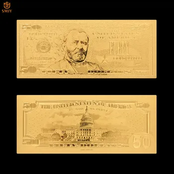 Kreatív Ajándékok Amerikai Dollár Pénz Stílus 50 Dolláros Arany Fólia Bankjegy-Hamis Pénz, Szuvenír Magasság Gyűjtemény