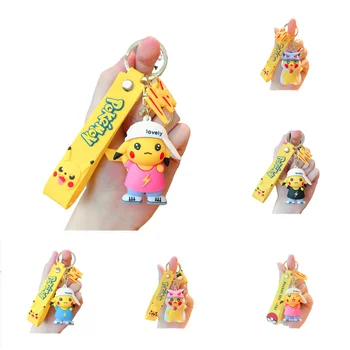 Pokemon Pikachu Baseball Sapka, Kulcstartó, Kreatív Táska Kiegészítők Aranyos Wink Baba Kocsi Kulcsot Modell Játékok Perifériás Minta Kis Ajándék