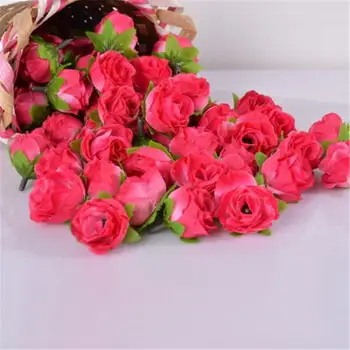50pcs 3cm Selyem Rózsa Mesterséges Virág Esküvő Lakberendezési DIY Koszorú Lap Kézműves Szimuláció Olcsó Hamis Virágok