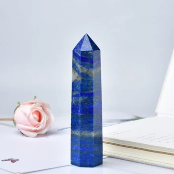 110-130 Természetes kristálytól Lapis Lazuli Gyógyító Kő Obeliszk Kvarc Pálca Dísz, lakberendezés Energia Kő Piramis