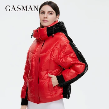 GASMAN 2021 női téli dzsekik Rövid Divat Vörös kabát, női Alkalmi személyiség funkció zubbonyok meleg outwear 81727