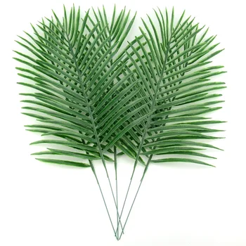 10db Nagy Műanyag Mesterséges Zöld Levél Trópusi Palm Lombozat Levelei Növény Hawaii Party Esküvői Otthon Kert Dekoráció