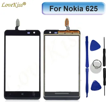 A Lumia 625 Érintőképernyő előlap Digitalizáló A Nokia Lumia 625 N625 érintőképernyő Érzékelő LCD Kijelző Üveg Fedél Csere