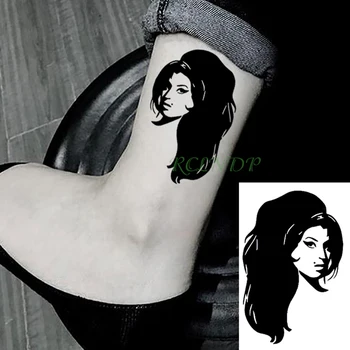 Vízálló Ideiglenes Tetoválás Matrica Amy Winehouse Hamis Tatto Szexi Lány Flash Tetoválás Váll, Csukló has Láb Férfiak Nők