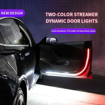 Autó Belső Ajtó Üdv Fény, LED-es Biztonsági Figyelmeztető Villogó Jel Lámpa Csík 12M12V Auto Dekoratív Környezeti Fények