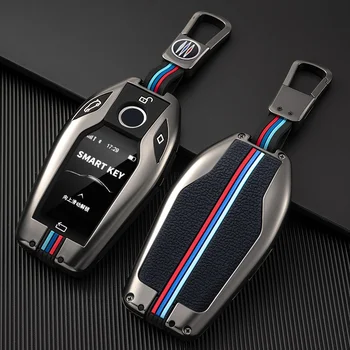 Új LED Smart Display Kocsi Kulcsot az Esetben Fedezi a BMW 1 3 5 7 Sorozat X1 X3 X5 X6 X7 F30 G20-F34 f31 G30 G01 F15 G05 I3 M4 Fob Kulcs, Táska