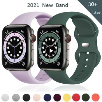 Szilikon Szíjjal Az Apple nézni zenekar 44mm 42mm smartwatch watchband karkötő iWatch 40mm 38mm correa apple óra 7 6 SE 5 4 3