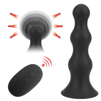 Felfújható Butt Plug Tágítót Anális Gyöngyök Vibrátor Férfi Prosztata Masszírozó Vezeték Nélküli Távirányító Szexuális Játékszerek Férfiaknak