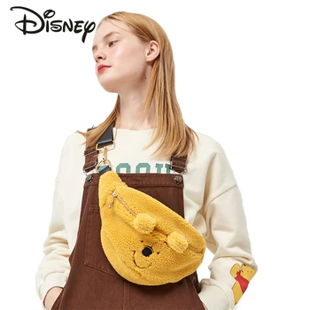 Disney Micimackó Aranyos Hölgyek Derékon Magas minőségű, Nagy kapacitású Női Mellkas Táska High-end Plüss Egy-váll Messenger Táska