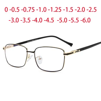Szögletes Szemüveg Nők Férfiak Fém Szemüveg Arany Ezüst Rövidlátás Optikai Szemüveg Hölgyek Tiszta Poharakat 0-0.5-Re -1.0 -2.0, Hogy -6.0 0