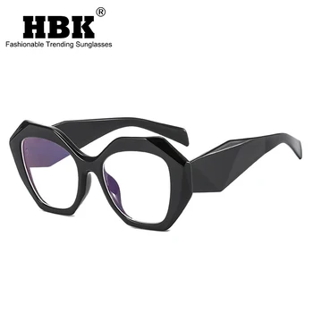 HBK Divat Tér Candy Napszemüveg Nők Sokszög Szín Tiszta Lencse Magas Minőségű napszemüvegek Női Retro Anti-kék Fény Szemüveg